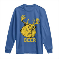 Funny Deer Hunting Long Sleeve Shirt Bear Plus Deer Equals Beer USA Hunter