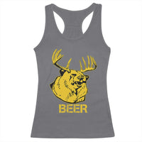 Funny Deer Hunting Racerback Tank Top Bear Plus Deer Equals Beer USA Hunter