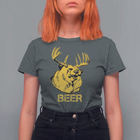 Funny Deer Hunting T Shirt For Women Bear Plus Deer Equals Beer USA Hunter - Wonder Print Shop