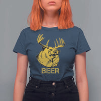 Funny Deer Hunting T Shirt For Women Bear Plus Deer Equals Beer USA Hunter - Wonder Print Shop