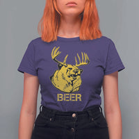 Funny Deer Hunting T Shirt For Women Bear Plus Deer Equals Beer USA Hunter - Wonder Print Shop