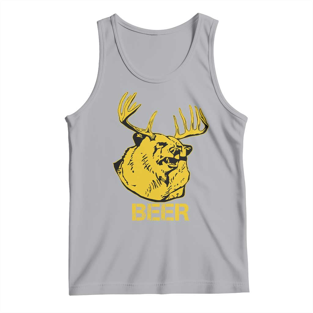 Funny Deer Hunting Tank Top Bear Plus Deer Equals Beer USA Hunter