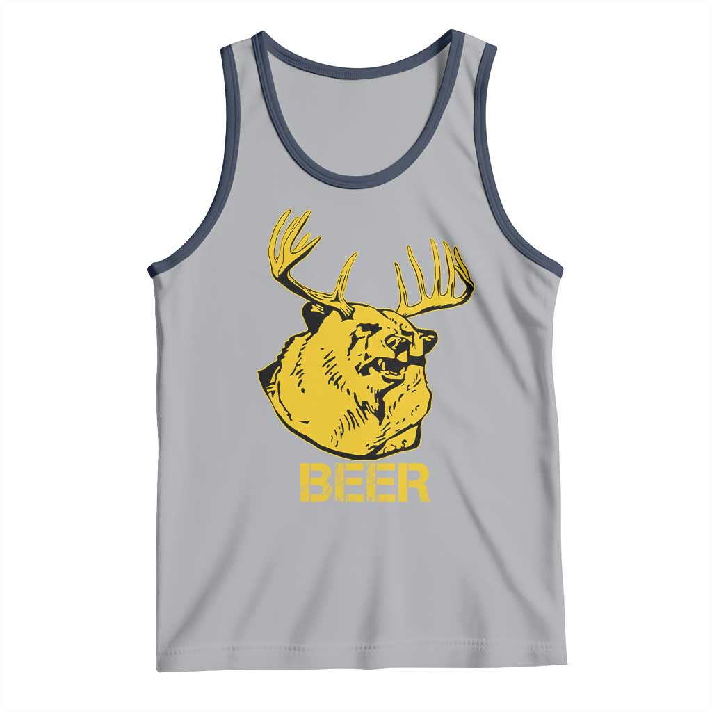 Funny Deer Hunting Tank Top Bear Plus Deer Equals Beer USA Hunter