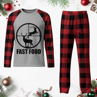 Deer Hunting Plaid Pajama Set Deer Hunting Funny Hunter Fast Food Gift - Wonder Print Shop
