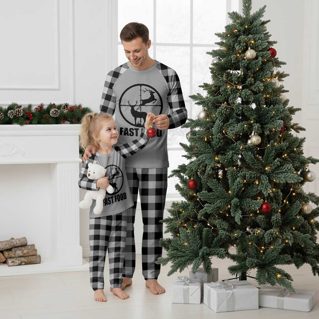 Deer Hunting Plaid Pajama Set Deer Hunting Funny Hunter Fast Food Gift - Wonder Print Shop