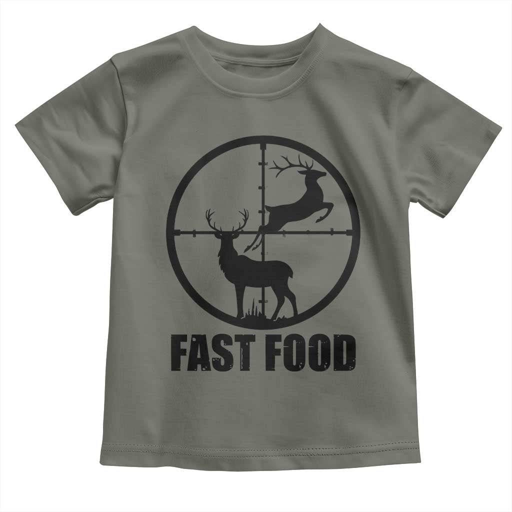 Deer Hunting Toddler T Shirt Deer Hunting Funny Hunter Fast Food Gift