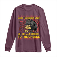 Funny Japanese Rat Lover Long Sleeve Shirt I Remain Faithful To The Cheese Retro Vintage Japan