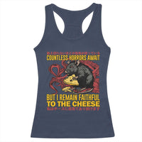 Funny Japanese Rat Lover Racerback Tank Top I Remain Faithful To The Cheese Retro Vintage Japan