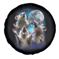 Funny Opossum Meme Spare Tire Cover Three Possum Screaming Under The Moon Weird Cursed Meme