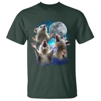 Funny Opossum Meme T Shirt Three Possum Screaming Under The Moon Weird Cursed Meme - Wonder Print Shop