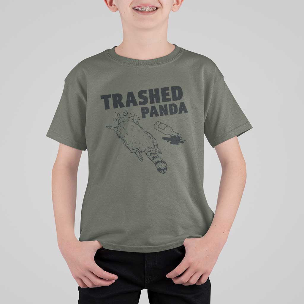 Funny Trashed Panda T Shirt For Kid Drunk Raccoon Meme Hot Mess - Wonder Print Shop