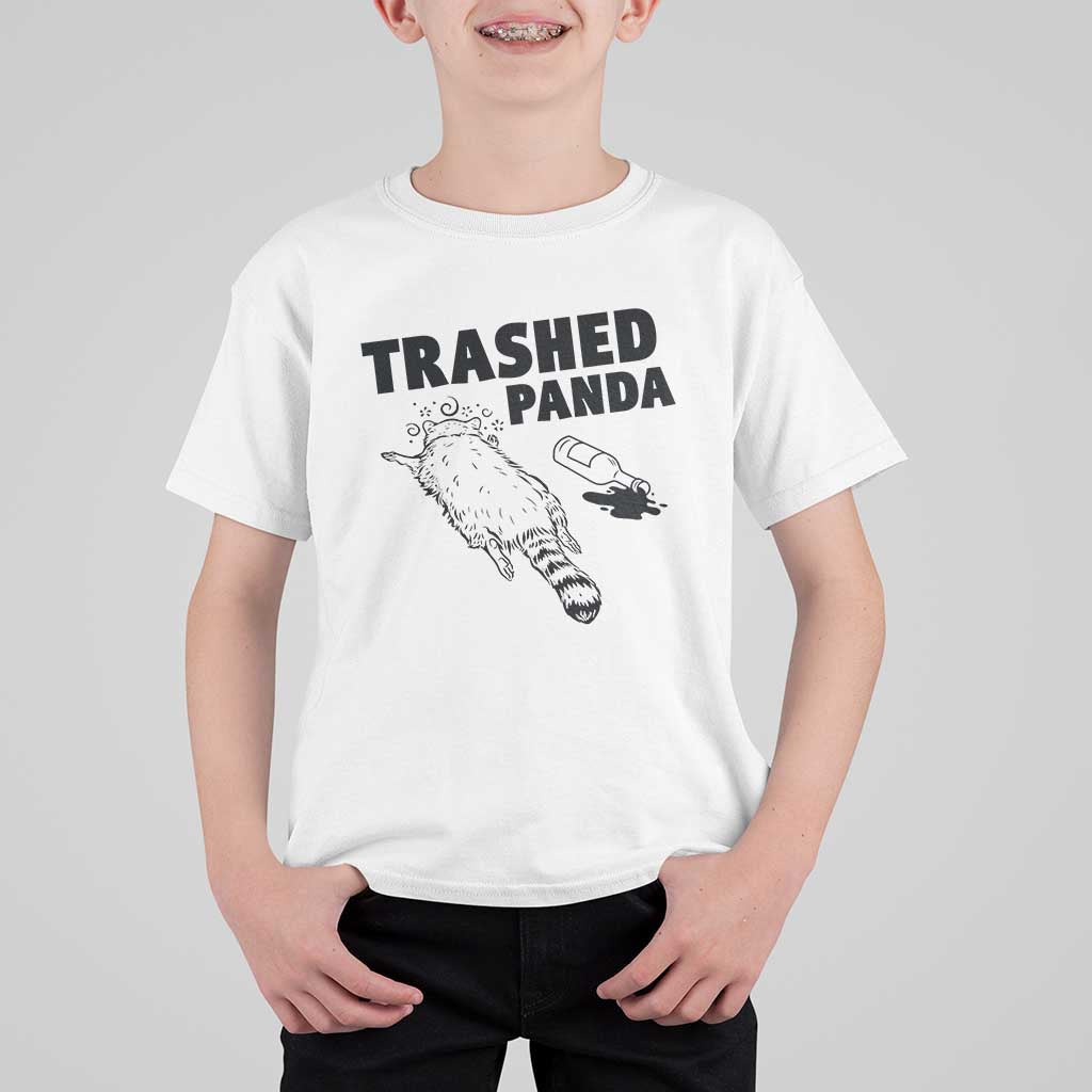 Funny Trashed Panda T Shirt For Kid Drunk Raccoon Meme Hot Mess - Wonder Print Shop