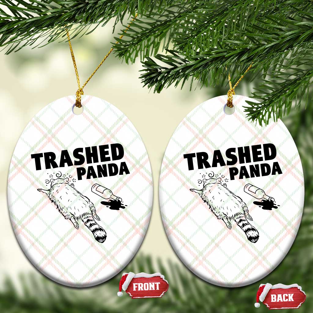 Funny Trashed Panda Ceramic Ornament Drunk Raccoon Meme Hot Mess - Wonder Print Shop
