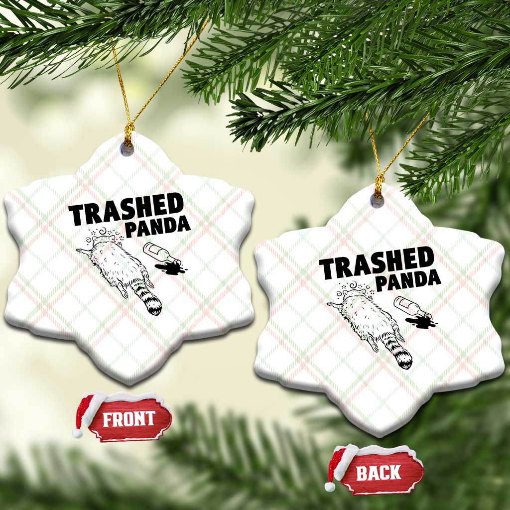 Funny Trashed Panda Ceramic Ornament Drunk Raccoon Meme Hot Mess - Wonder Print Shop