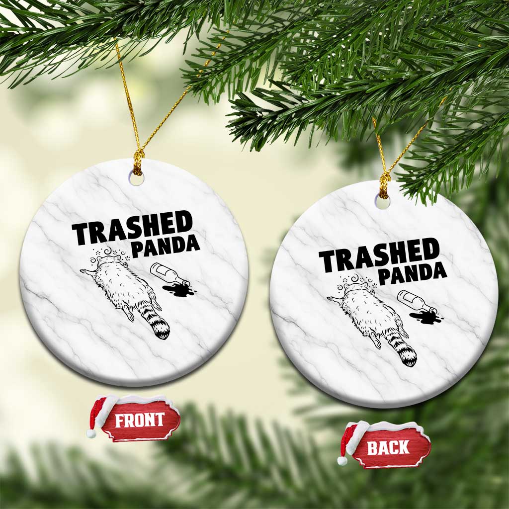 Funny Trashed Panda Ceramic Ornament Drunk Raccoon Meme Hot Mess - Wonder Print Shop