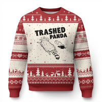 Funny Trashed Panda Ugly Christmas Sweater Drunk Raccoon Meme Hot Mess - Wonder Print Shop