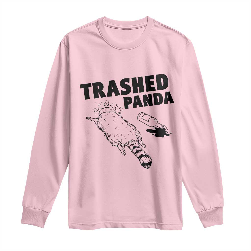 Funny Trashed Panda Long Sleeve Shirt Drunk Raccoon Meme Hot Mess - Wonder Print Shop