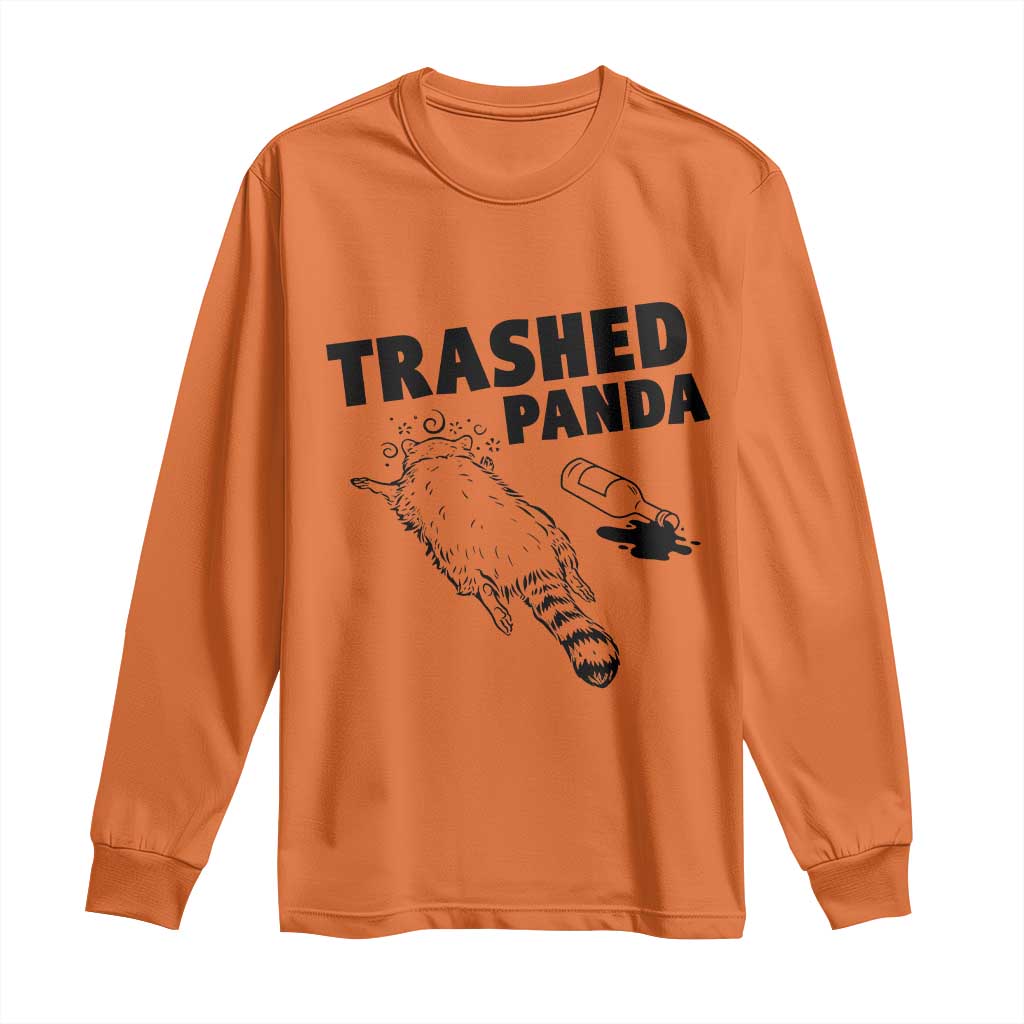 Funny Trashed Panda Long Sleeve Shirt Drunk Raccoon Meme Hot Mess - Wonder Print Shop