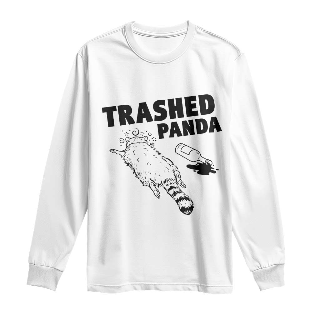 Funny Trashed Panda Long Sleeve Shirt Drunk Raccoon Meme Hot Mess - Wonder Print Shop
