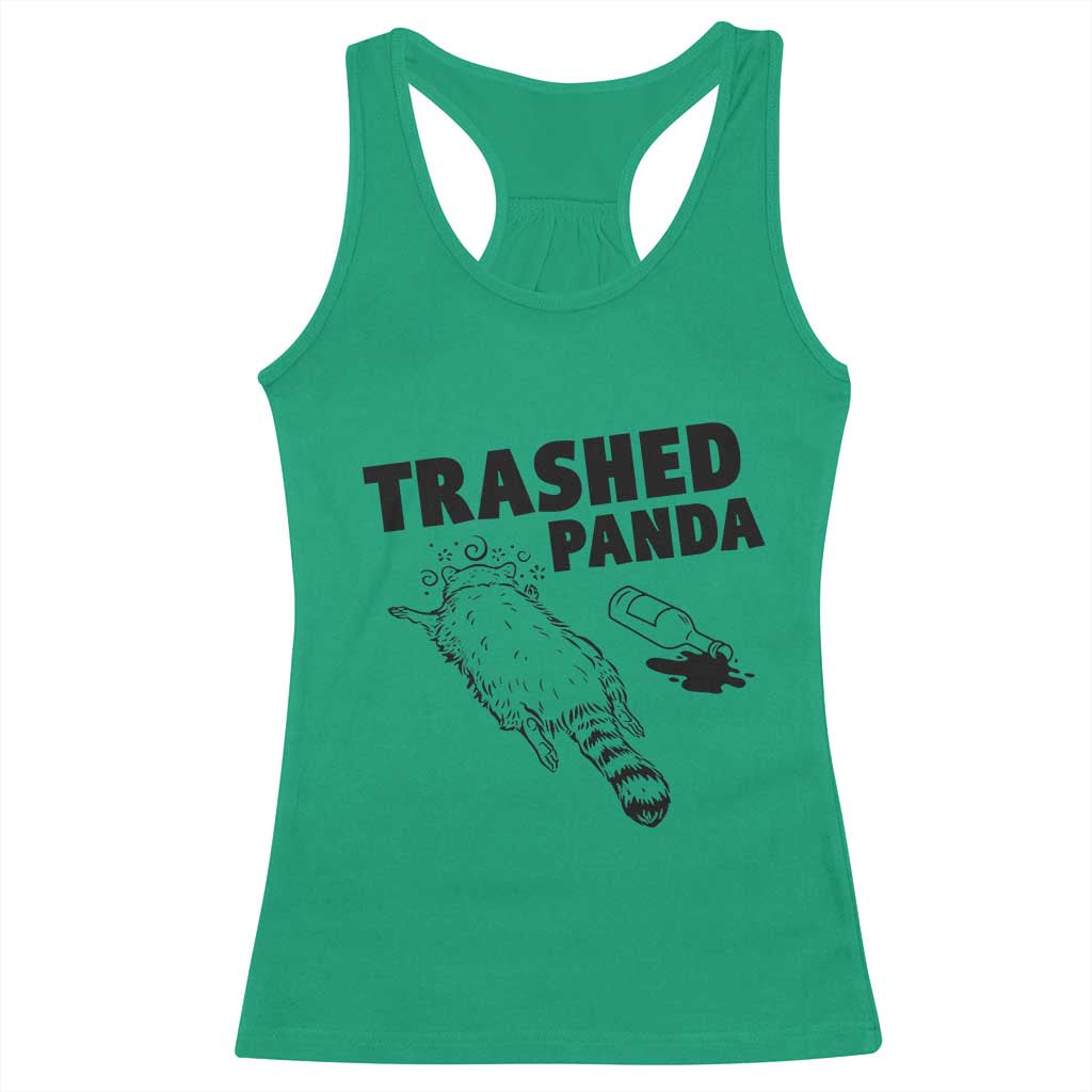 Funny Trashed Panda Racerback Tank Top Drunk Raccoon Meme Hot Mess - Wonder Print Shop