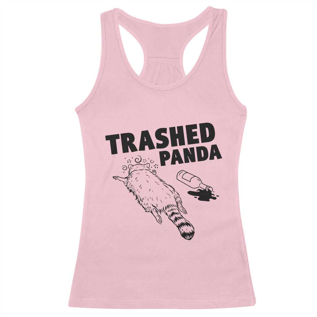 Funny Trashed Panda Racerback Tank Top Drunk Raccoon Meme Hot Mess - Wonder Print Shop