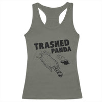 Funny Trashed Panda Racerback Tank Top Drunk Raccoon Meme Hot Mess - Wonder Print Shop