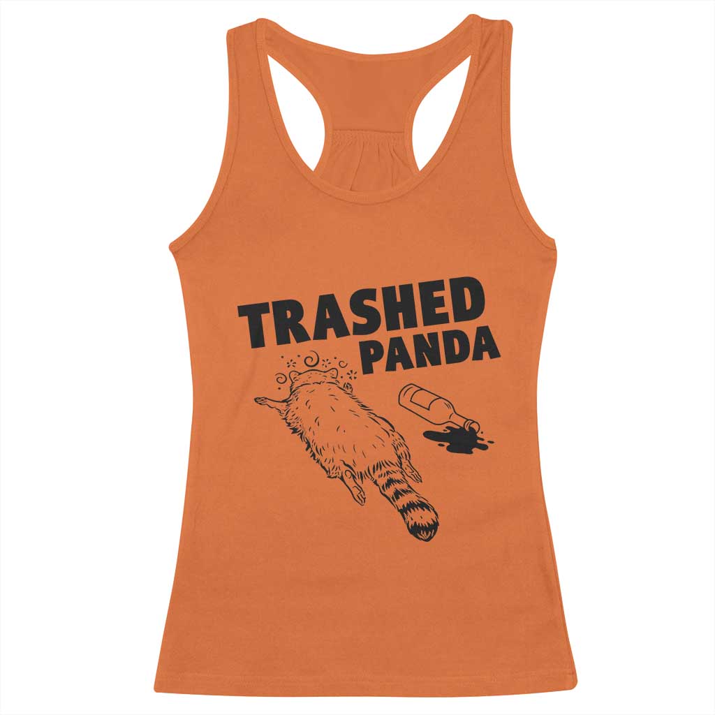 Funny Trashed Panda Racerback Tank Top Drunk Raccoon Meme Hot Mess - Wonder Print Shop