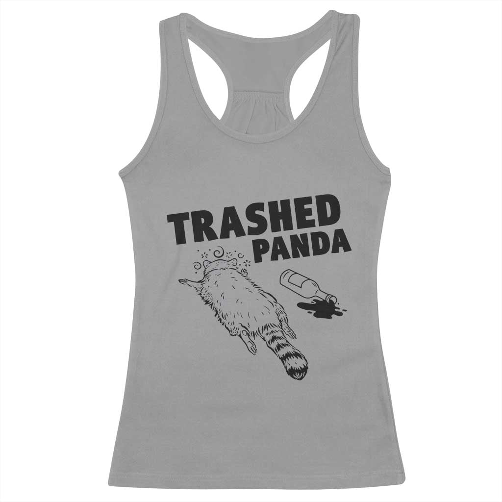 Funny Trashed Panda Racerback Tank Top Drunk Raccoon Meme Hot Mess - Wonder Print Shop