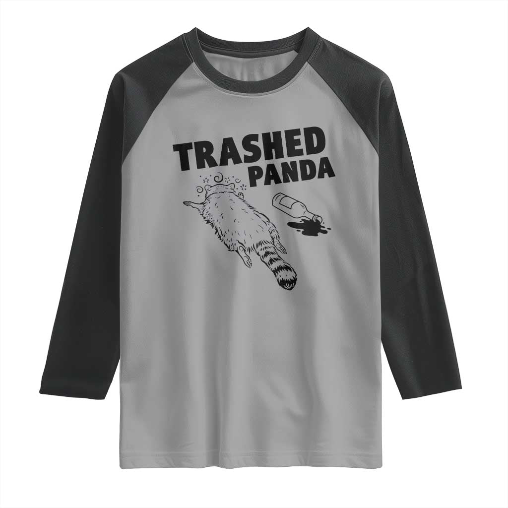 Funny Trashed Panda Raglan Shirt Drunk Raccoon Meme Hot Mess - Wonder Print Shop