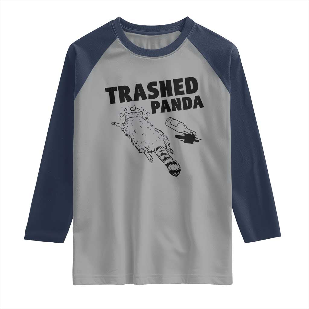 Funny Trashed Panda Raglan Shirt Drunk Raccoon Meme Hot Mess - Wonder Print Shop