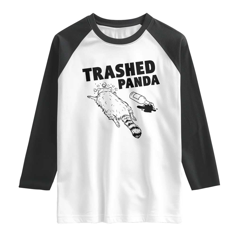 Funny Trashed Panda Raglan Shirt Drunk Raccoon Meme Hot Mess - Wonder Print Shop