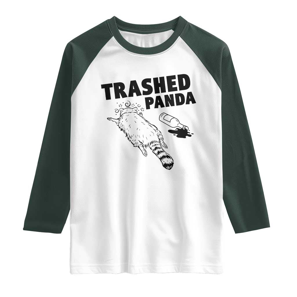 Funny Trashed Panda Raglan Shirt Drunk Raccoon Meme Hot Mess - Wonder Print Shop