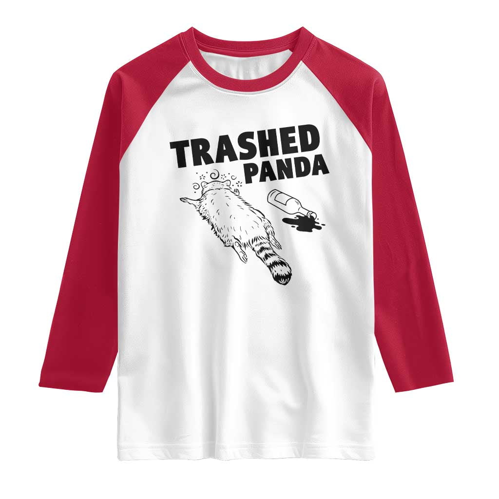 Funny Trashed Panda Raglan Shirt Drunk Raccoon Meme Hot Mess - Wonder Print Shop