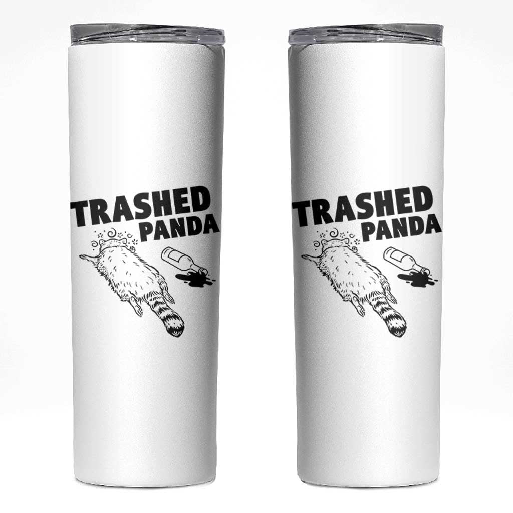 Funny Trashed Panda Skinny Tumbler Drunk Raccoon Meme Hot Mess - Wonder Print Shop