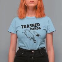 Funny Trashed Panda T Shirt For Women Drunk Raccoon Meme Hot Mess - Wonder Print Shop