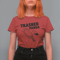 Funny Trashed Panda T Shirt For Women Drunk Raccoon Meme Hot Mess - Wonder Print Shop