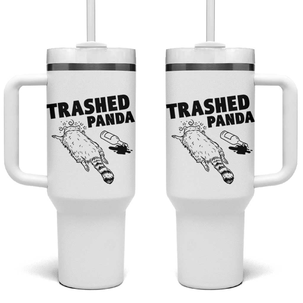 Funny Trashed Panda Tumbler With Handle Drunk Raccoon Meme Hot Mess - Wonder Print Shop