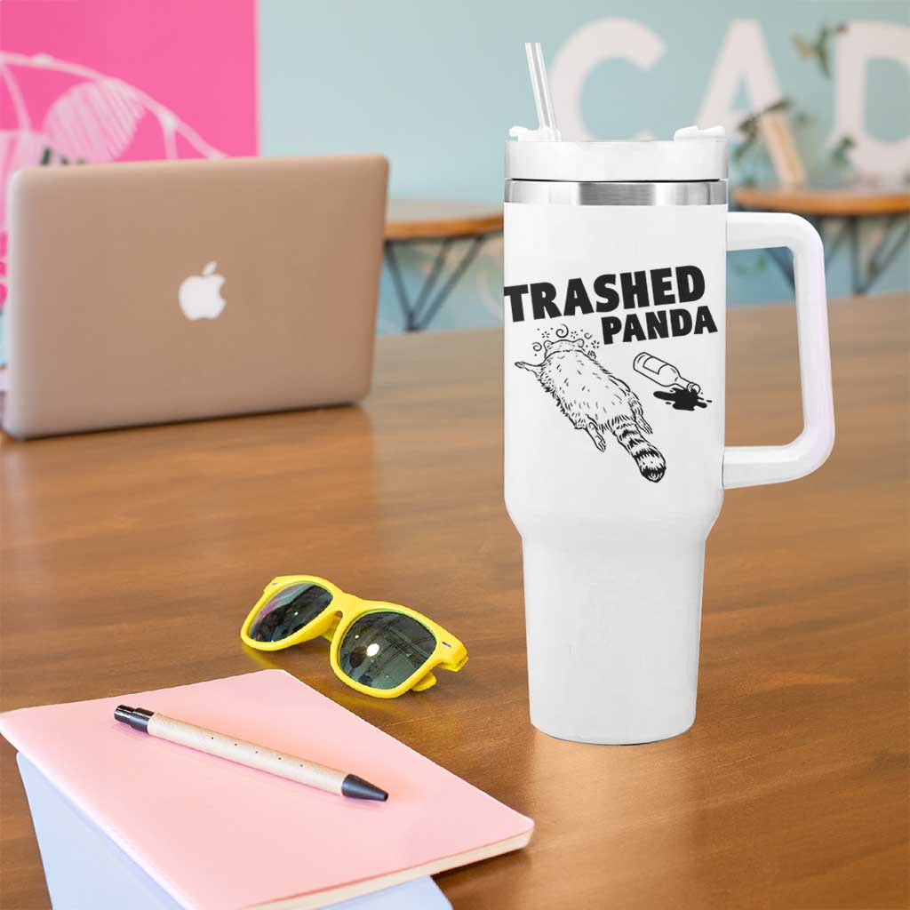 Funny Trashed Panda Tumbler With Handle Drunk Raccoon Meme Hot Mess - Wonder Print Shop