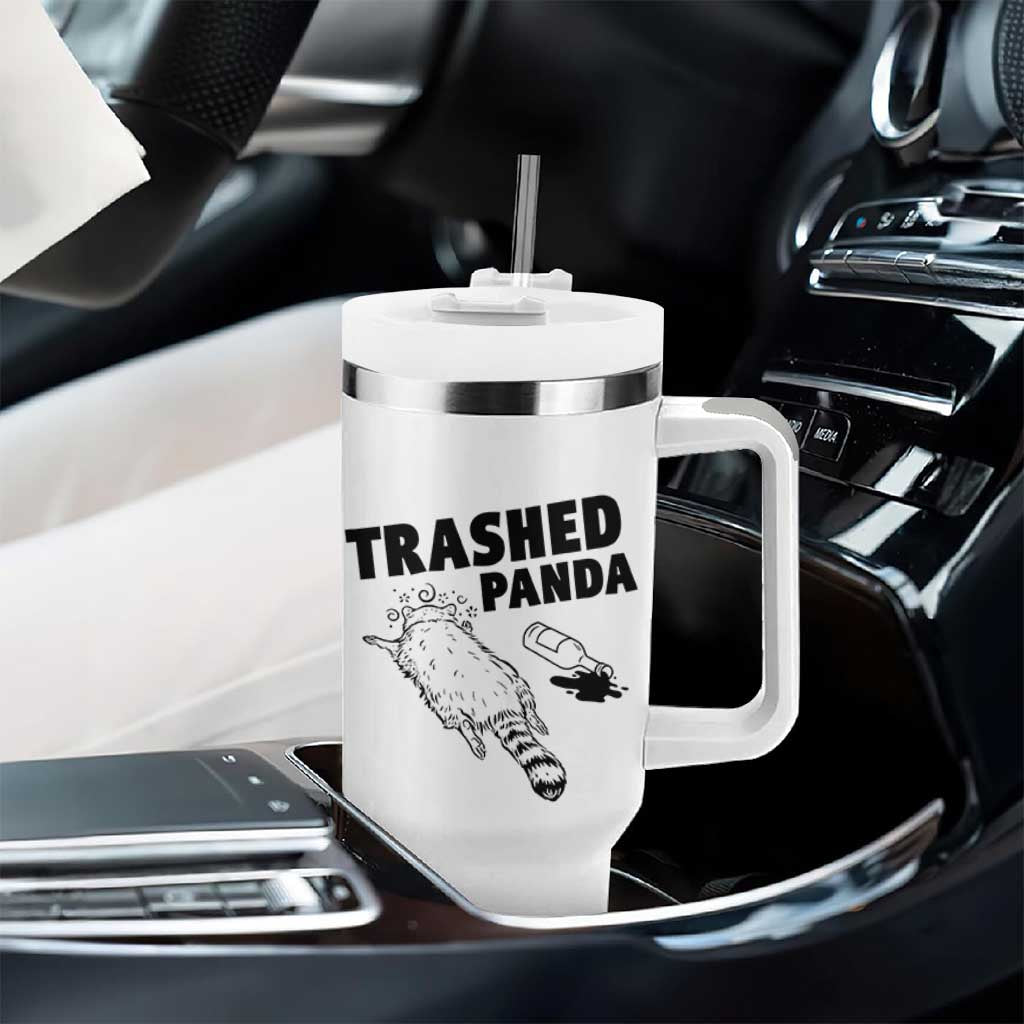 Funny Trashed Panda Tumbler With Handle Drunk Raccoon Meme Hot Mess - Wonder Print Shop