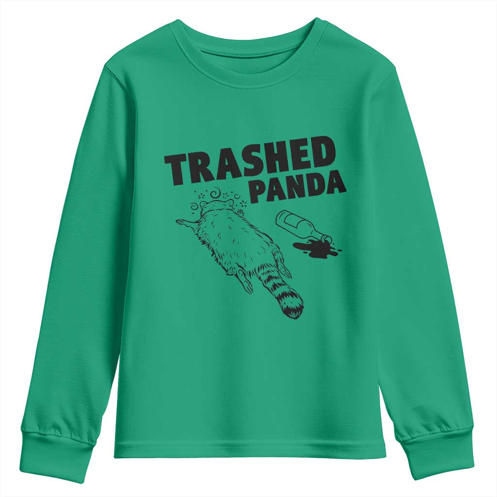 Funny Trashed Panda Youth Sweatshirt Drunk Raccoon Meme Hot Mess - Wonder Print Shop