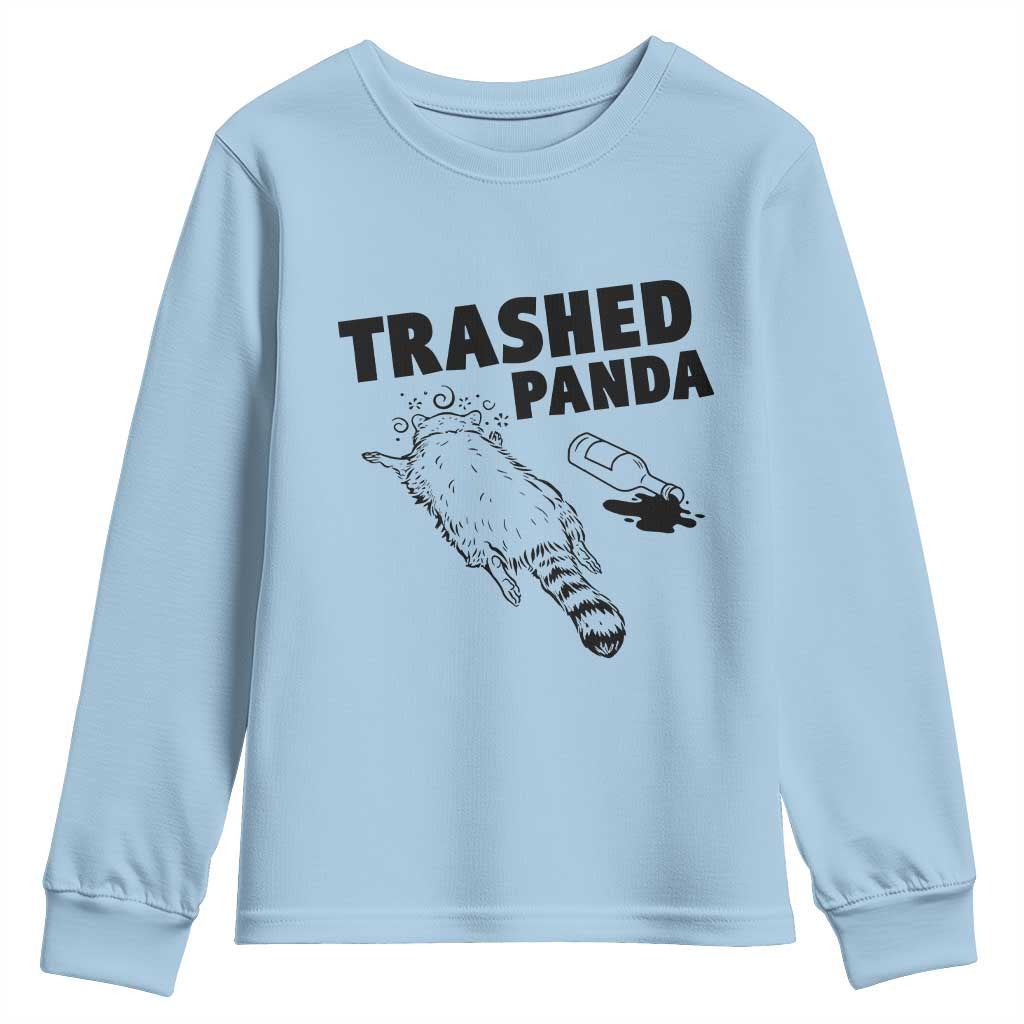 Funny Trashed Panda Youth Sweatshirt Drunk Raccoon Meme Hot Mess - Wonder Print Shop