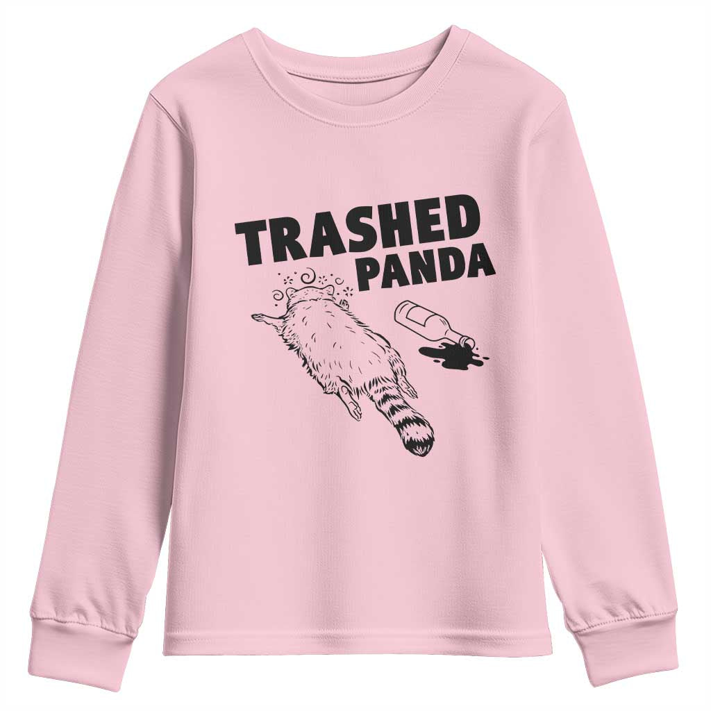 Funny Trashed Panda Youth Sweatshirt Drunk Raccoon Meme Hot Mess - Wonder Print Shop