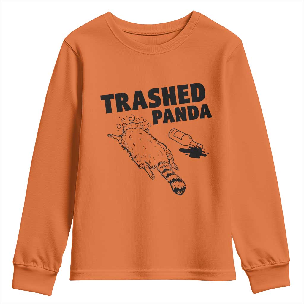 Funny Trashed Panda Youth Sweatshirt Drunk Raccoon Meme Hot Mess - Wonder Print Shop