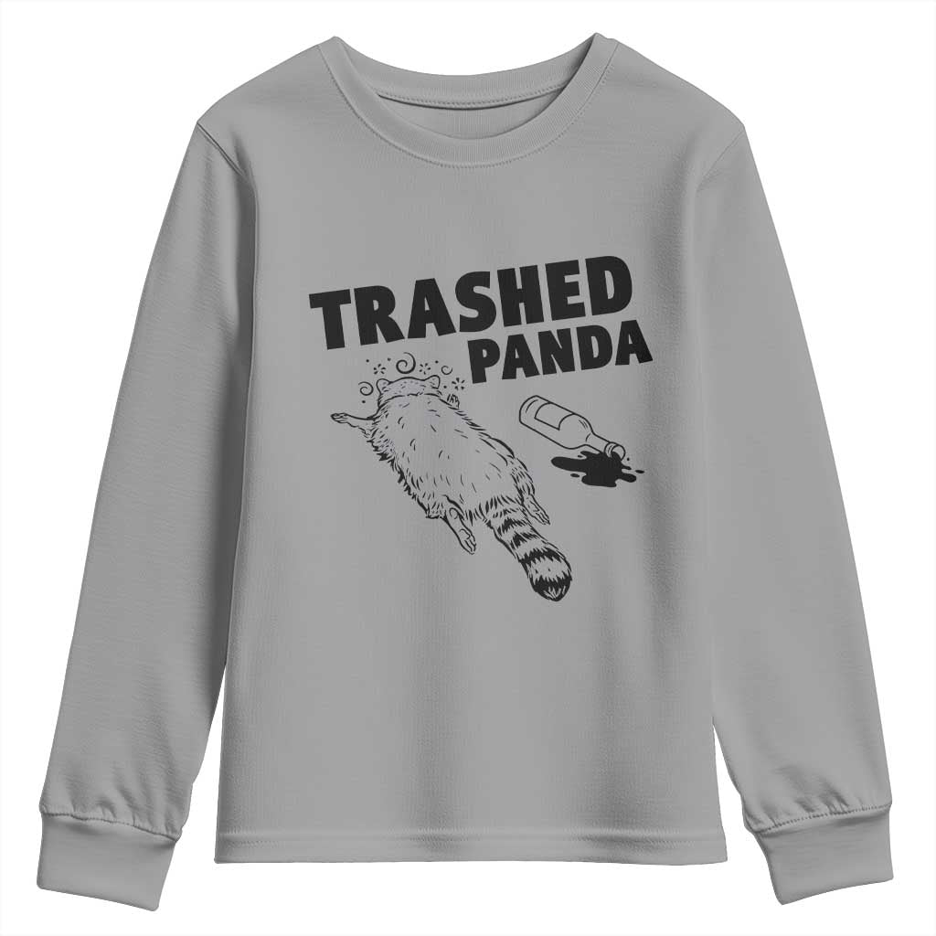 Funny Trashed Panda Youth Sweatshirt Drunk Raccoon Meme Hot Mess - Wonder Print Shop