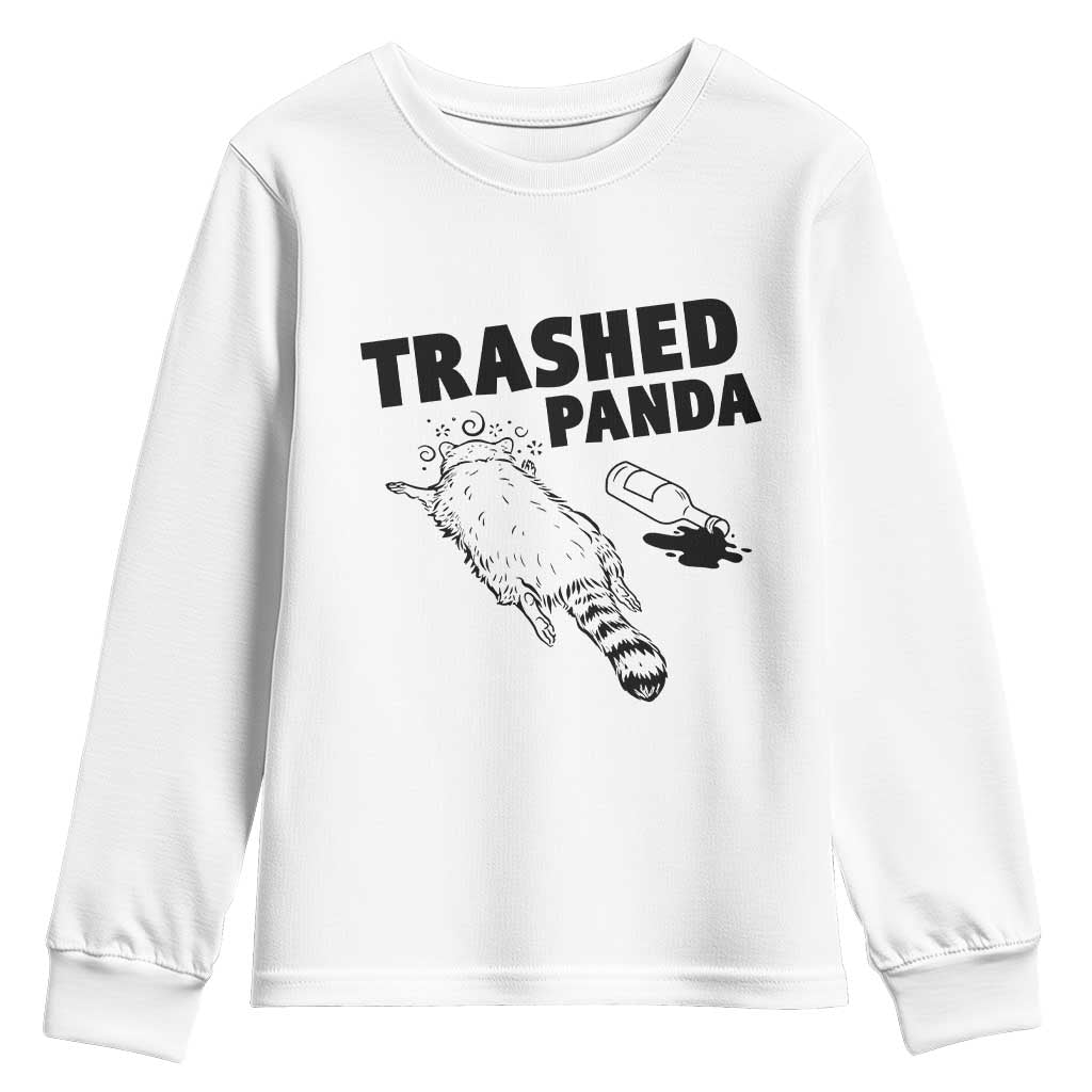 Funny Trashed Panda Youth Sweatshirt Drunk Raccoon Meme Hot Mess - Wonder Print Shop