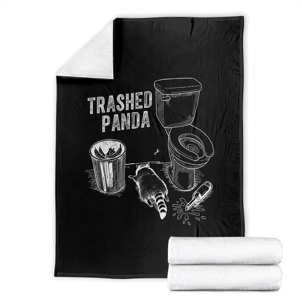 Funny Trashed Panda Throw Blanket Drunk Raccoon in Toilet Meme Hot Mess - Wonder Print Shop