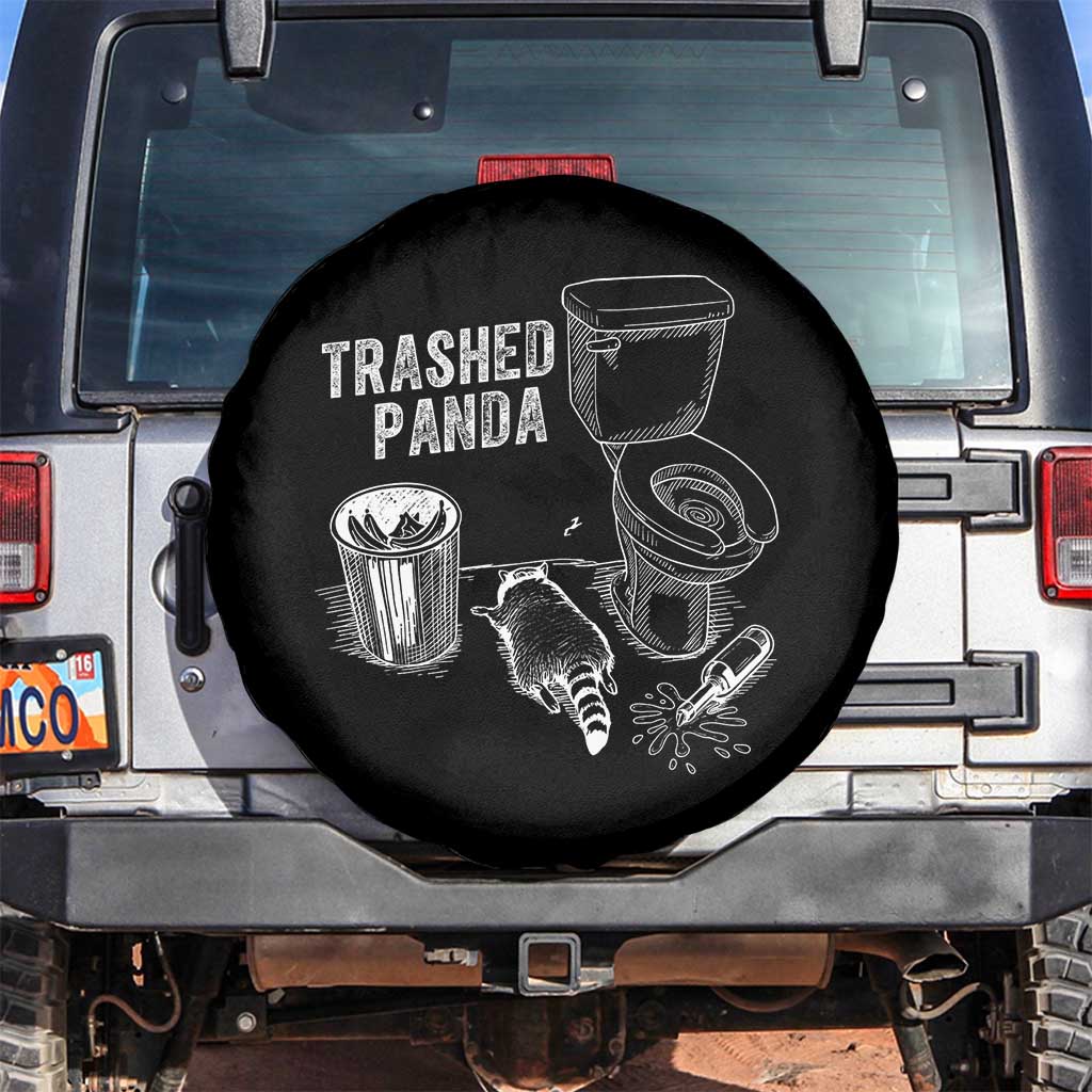 Funny Trashed Panda Spare Tire Cover Drunk Raccoon in Toilet Meme Hot Mess - Wonder Print Shop