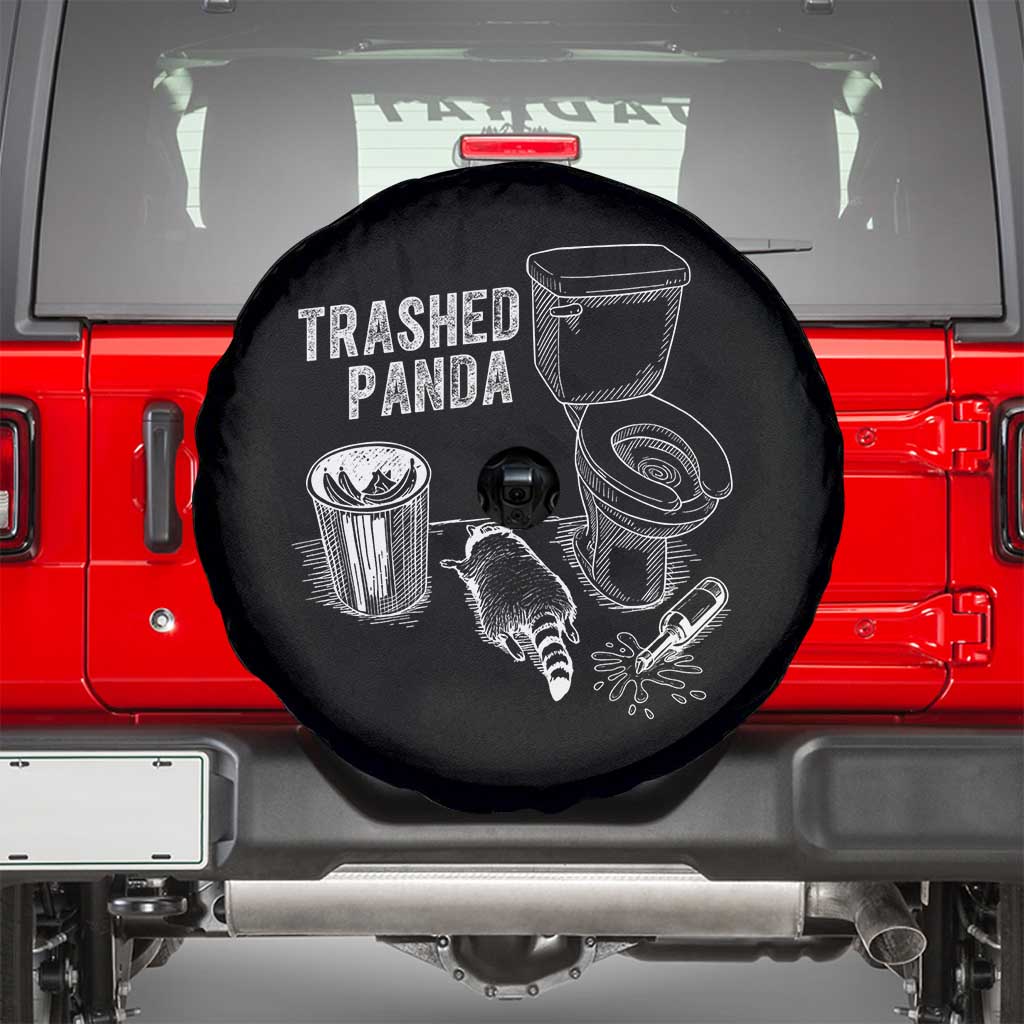 Funny Trashed Panda Spare Tire Cover Drunk Raccoon in Toilet Meme Hot Mess - Wonder Print Shop