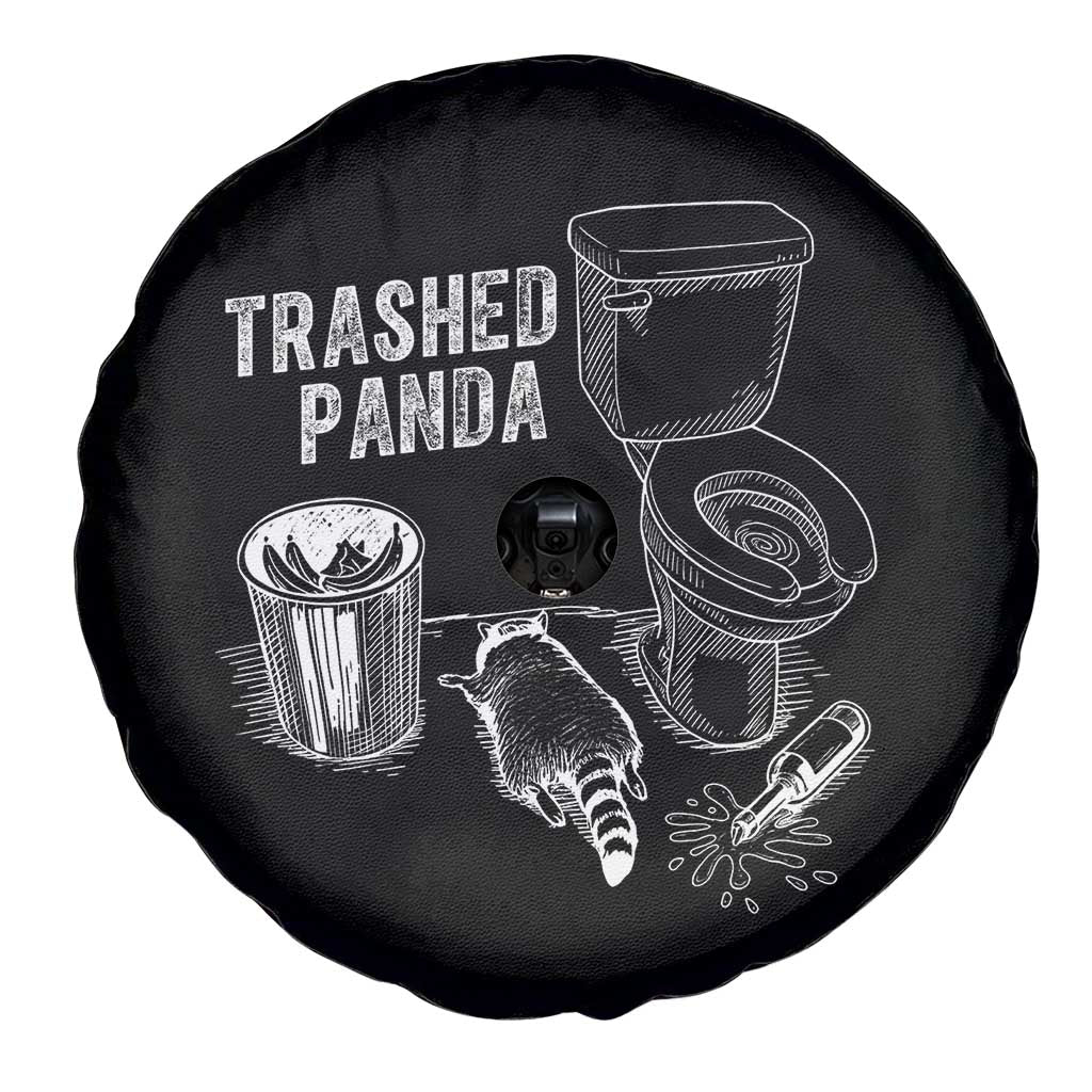Funny Trashed Panda Spare Tire Cover Drunk Raccoon in Toilet Meme Hot Mess - Wonder Print Shop