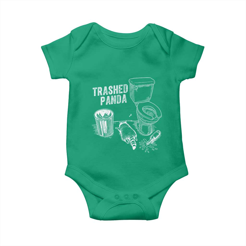 Funny Trashed Panda Baby Onesie Drunk Raccoon in Toilet Meme Hot Mess - Wonder Print Shop